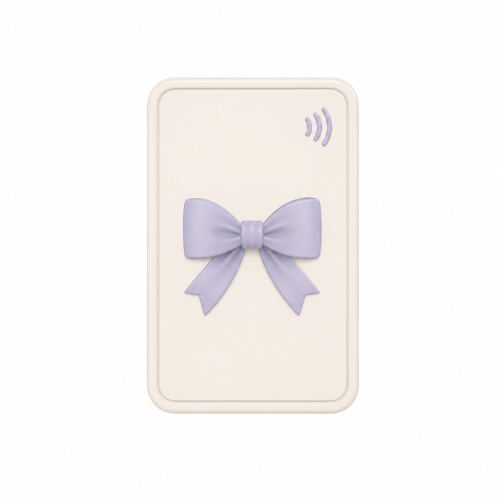 A bow NFC outfit card with a contactless mark.